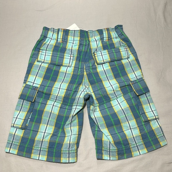 Waitrose Mini NWT Plaid Cargo Shorts with Orange Accents - Picture 2 of 4
